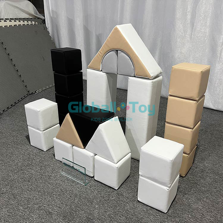 White and black soft castle blocks